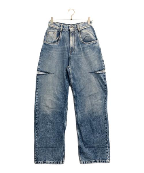 Maison Margiela（メゾンマルジェラ）Maison Margiela (メゾンマルジェラ) SLASH DETAIL DENIM PANTS インディゴ サイズ:40の古着・服飾アイテム