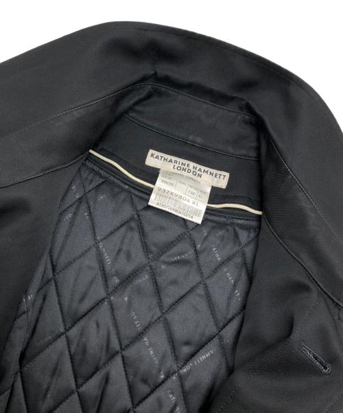 KATHARINE HAMNETT（キャサリンハムネット）KATHARINE HAMNETT (キャサリンハムネット) トレンチコート ブラック サイズ:XLの古着・服飾アイテム