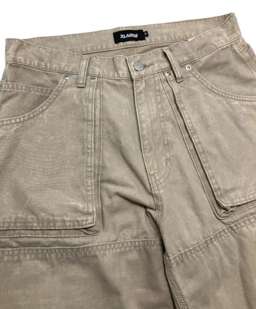 X-LARGE（エクストララージ）X-LARGE (エクストララージ) ダブルニーペインターパンツ ブラウン サイズ:W30(76CM)の古着・服飾アイテム
