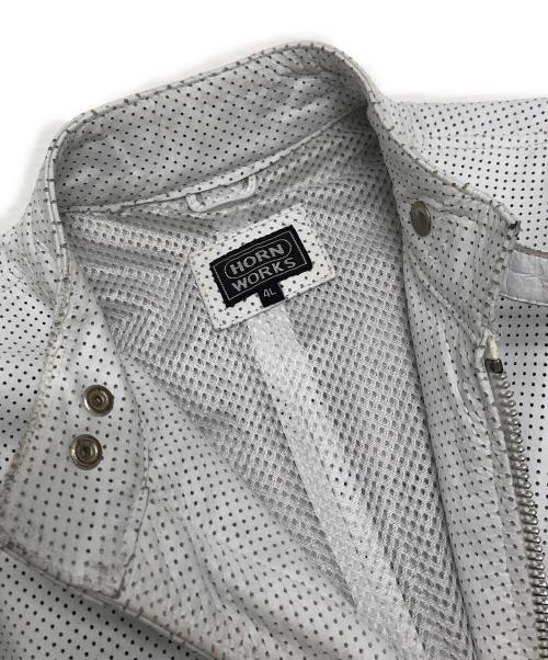 HORN WORKS（ホーンワークス）HORN WORKS (ホーンワークス) レザージャケット ホワイト サイズ:4Lの古着・服飾アイテム