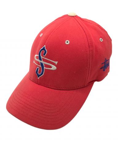 中古・古着通販】stussy (ステューシー) 90sロゴ刺繍キャップ レッド