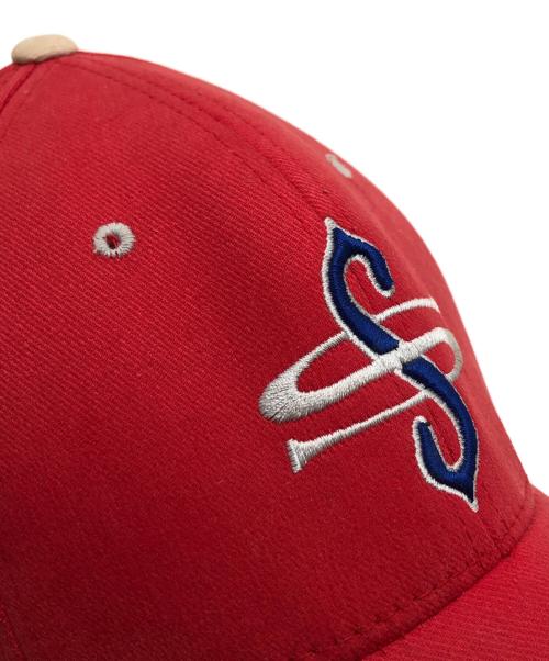 stussy（ステューシー）stussy (ステューシー) 90sロゴ刺繍キャップ レッド サイズ:L-XLの古着・服飾アイテム