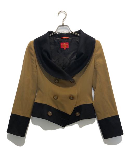 Vivienne Westwood RED LABEL（ヴィヴィアンウエストウッドレッドレーベル）Vivienne Westwood RED LABEL (ヴィヴィアンウエストウッドレッドレーベル) 変形テーラードジャケット ブラウン サイズ:3の古着・服飾アイテム
