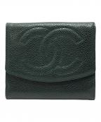 CHANELシャネル）の古着「ココマークウォレット」｜モスグリーン