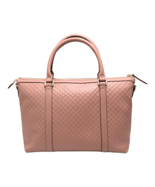 GUCCI（グッチ）GUCCI (グッチ) マイクログッチシマ2WAYバッグ ピンクの古着・服飾アイテム