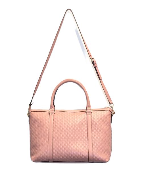 GUCCI（グッチ）GUCCI (グッチ) マイクログッチシマ2WAYバッグ ピンクの古着・服飾アイテム