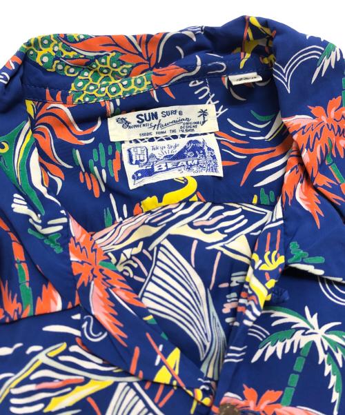 BEAMS（ビームス）BEAMS (ビームス) Sun Surf (サンサーフ) アロハシャツ ブルー サイズ:S (US 2)の古着・服飾アイテム
