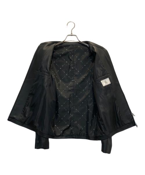 TK TAKEO KIKUCHI（ティーケー タケオキクチ）TK TAKEO KIKUCHI (ティーケー タケオキクチ) ラムレザーシングルライダースジャケット ブラック サイズ:Lの古着・服飾アイテム