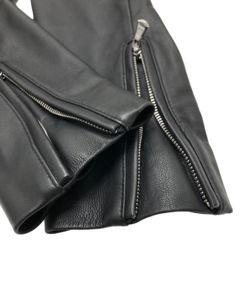 TK TAKEO KIKUCHI（ティーケー タケオキクチ）TK TAKEO KIKUCHI (ティーケー タケオキクチ) ラムレザーシングルライダースジャケット ブラック サイズ:Lの古着・服飾アイテム