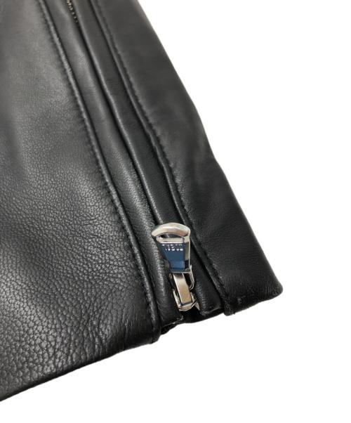 TK TAKEO KIKUCHI（ティーケー タケオキクチ）TK TAKEO KIKUCHI (ティーケー タケオキクチ) ラムレザーシングルライダースジャケット ブラック サイズ:Lの古着・服飾アイテム