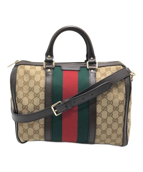 GUCCI（グッチ）GUCCI (グッチ) ボストンバッグ ベージュの古着・服飾アイテム