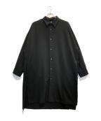 Lui'sルイス）の古着「サイドスリットビッグシルエットシャツコート」｜ブラック