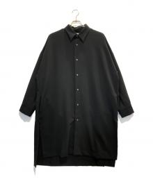 Lui's（ルイス）の古着「サイドスリットビッグシルエットシャツコート」｜ブラック