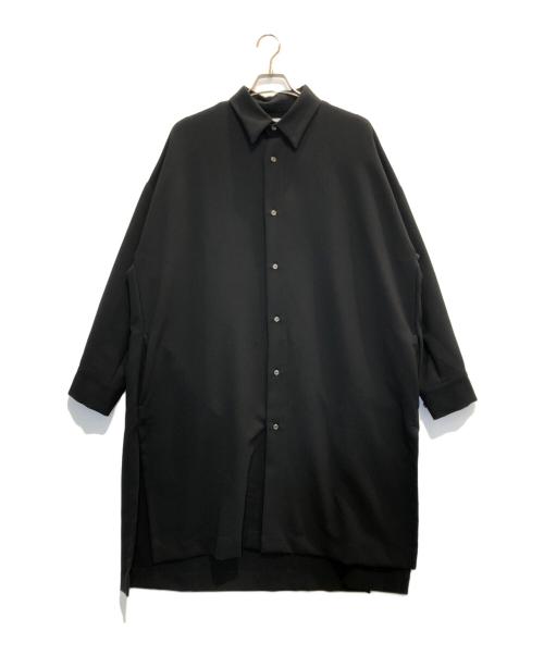 Lui's（ルイス）Lui's (ルイス) サイドスリットビッグシルエットシャツコート ブラック サイズ:Fの古着・服飾アイテム