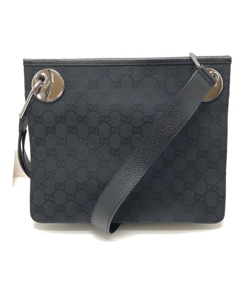 GUCCI（グッチ）GUCCI (グッチ) GGキャンバスショルダーバッグ ブラック サイズ:表記なしの古着・服飾アイテム
