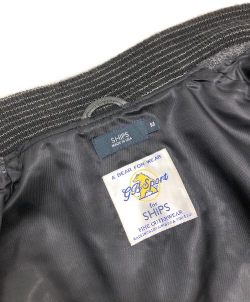 GB sport（ゴールデンベアスポーツ）GB sport (ゴールデンベアスポーツ) 袖レザースタジャン グレー サイズ:Mの古着・服飾アイテム