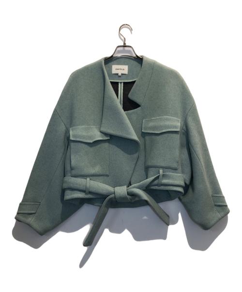 ENFOLD（エンフォルド）ENFOLD (エンフォルド) メルトンリバークロップドジャケット ミントグリーン サイズ:38の古着・服飾アイテム