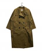 ENFOLDエンフォルド）の古着「コットンブレンドダブルボタンロングコート」｜ベージュ