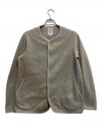 DANTONダントン）の古着「FLEECE COLLARLESS JACKET」｜ベージュ