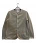 DANTON（ダントン）の古着「FLEECE COLLARLESS JACKET」｜ベージュ