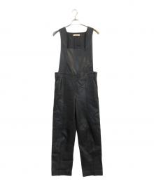 BACCA（バッカ）の古着「ラムレザーオーバーオール」｜ブラック