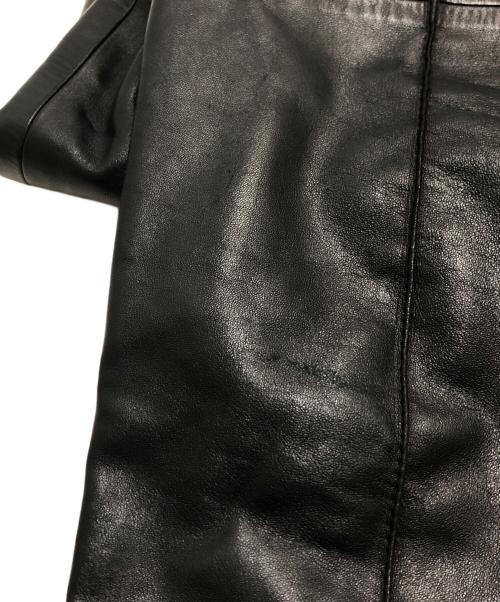 BACCA（バッカ）BACCA (バッカ) ラムレザーオーバーオール ブラック サイズ:36の古着・服飾アイテム