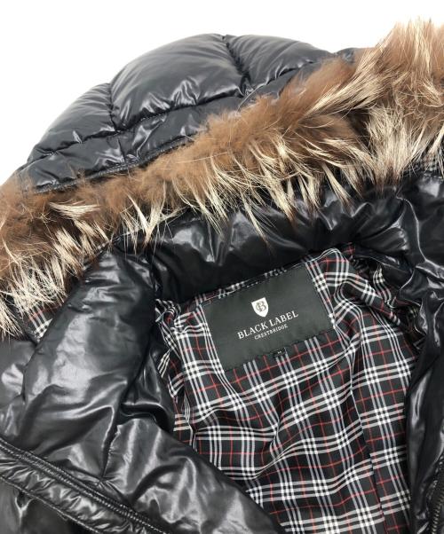 BLACK LABEL CRESTBRIDGE（ブラックレーベル クレストブリッジ）BLACK LABEL CRESTBRIDGE (ブラックレーベル クレストブリッジ) ファーダウンジャケット ブラック サイズ:Mの古着・服飾アイテム