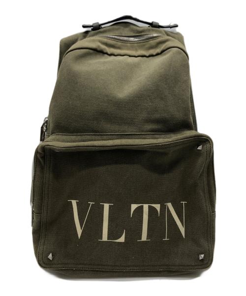 VALENTINO（ヴァレンティノ）VALENTINO (ヴァレンティノ) ロゴ バックパック カーキの古着・服飾アイテム