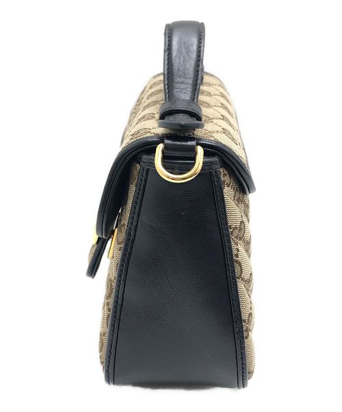 GUCCI（グッチ）GUCCI (グッチ) GGマーモントミニトップハンドルバッグ ベージュ サイズ:表記なしの古着・服飾アイテム