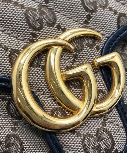 GUCCI（グッチ）GUCCI (グッチ) GGマーモントミニトップハンドルバッグ ベージュ サイズ:表記なしの古着・服飾アイテム