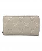 GUCCIグッチ）の古着「GGエンボスジップアラウンドウォレット」｜ホワイト