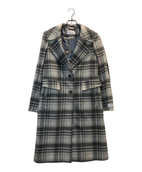 Calvin Klein（カルバンクライン）Calvin Klein (カルバンクライン) チェスターロングコート ライトグレー サイズ:US6(Ｍ-L)の古着・服飾アイテム