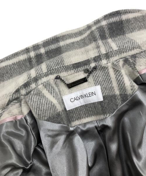 Calvin Klein（カルバンクライン）Calvin Klein (カルバンクライン) チェスターロングコート ライトグレー サイズ:US6(Ｍ-L)の古着・服飾アイテム
