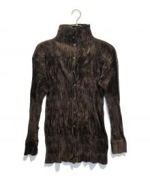 ISSEY MIYAKE（イッセイミヤケ）の古着「90'sコーデュロイプリーツシャツ」｜ブラウン