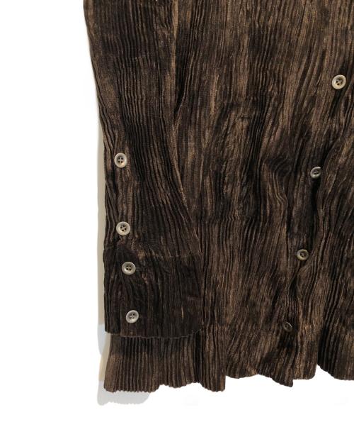 ISSEY MIYAKE（イッセイミヤケ）ISSEY MIYAKE (イッセイミヤケ) 90'sコーデュロイプリーツシャツ ブラウン サイズ:Lの古着・服飾アイテム