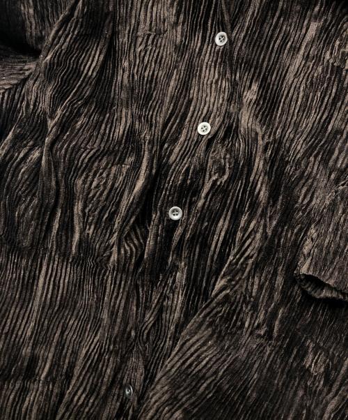 ISSEY MIYAKE（イッセイミヤケ）ISSEY MIYAKE (イッセイミヤケ) 90'sコーデュロイプリーツシャツ ブラウン サイズ:Lの古着・服飾アイテム