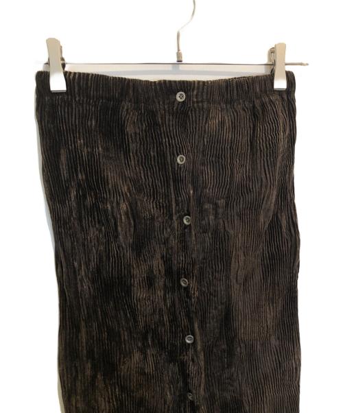 ISSEY MIYAKE（イッセイミヤケ）ISSEY MIYAKE (イッセイミヤケ) 90'sコーデュロイプリーツスカート ブラウン サイズ:Mの古着・服飾アイテム