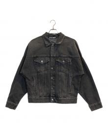 Palm Angels（パーム エンジェルス）の古着「Shoulder Logo Denim Jacket」｜ブラック