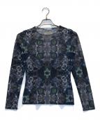 ISSEY MIYAKEイッセイミヤケ）の古着「総柄シアーカットソー」｜ブルー