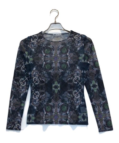ISSEY MIYAKE（イッセイミヤケ）ISSEY MIYAKE (イッセイミヤケ) 総柄シアーカットソー ブルー サイズ:サイズ2の古着・服飾アイテム