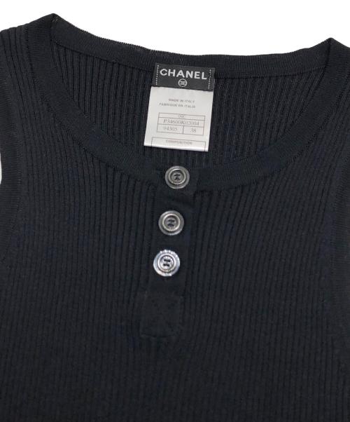 CHANEL（シャネル）CHANEL (シャネル) リブタンクトップ ネイビー サイズ:38の古着・服飾アイテム