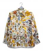 HERMESエルメス）の古着「総柄シルクシャツ」｜アイボリー