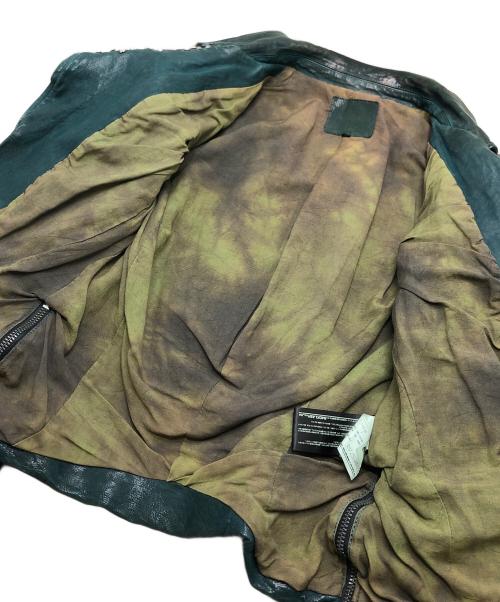 ISAMU KATAYAMA BACKLASH（イサムカタヤマ・バックラッシュ）ISAMU KATAYAMA BACKLASH (イサムカタヤマ・バックラッシュ) ダブルライダースジャケット グリーン サイズ:1の古着・服飾アイテム