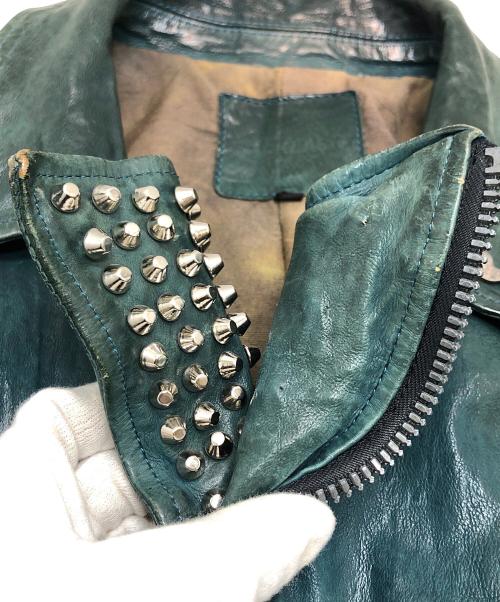 ISAMU KATAYAMA BACKLASH（イサムカタヤマ・バックラッシュ）ISAMU KATAYAMA BACKLASH (イサムカタヤマ・バックラッシュ) ダブルライダースジャケット グリーン サイズ:1の古着・服飾アイテム