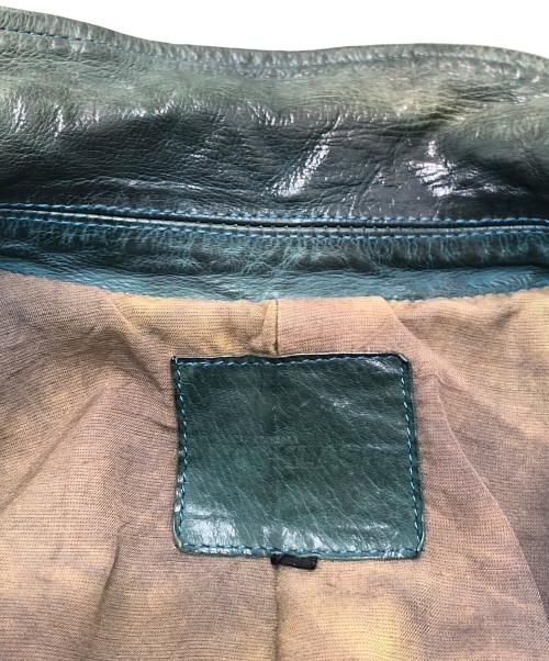 ISAMU KATAYAMA BACKLASH（イサムカタヤマ・バックラッシュ）ISAMU KATAYAMA BACKLASH (イサムカタヤマ・バックラッシュ) ダブルライダースジャケット グリーン サイズ:1の古着・服飾アイテム