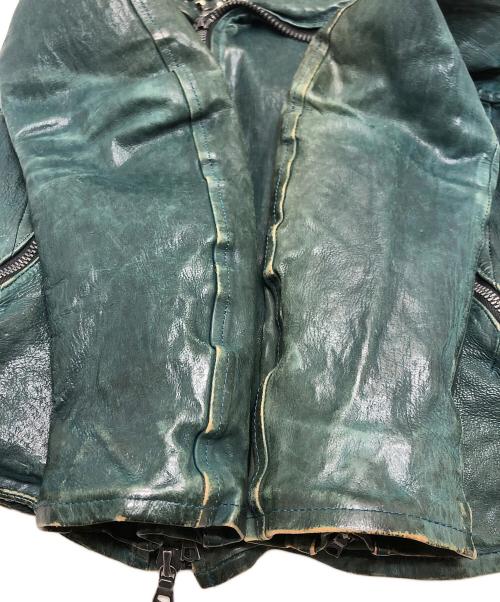 ISAMU KATAYAMA BACKLASH（イサムカタヤマ・バックラッシュ）ISAMU KATAYAMA BACKLASH (イサムカタヤマ・バックラッシュ) ダブルライダースジャケット グリーン サイズ:1の古着・服飾アイテム