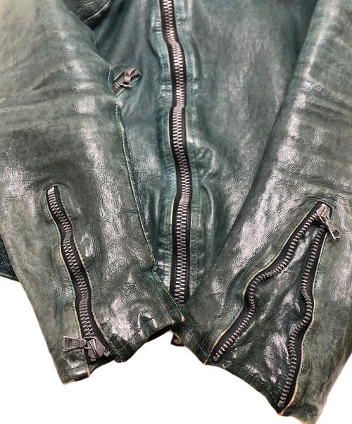 ISAMU KATAYAMA BACKLASH（イサムカタヤマ・バックラッシュ）ISAMU KATAYAMA BACKLASH (イサムカタヤマ・バックラッシュ) ダブルライダースジャケット グリーン サイズ:1の古着・服飾アイテム