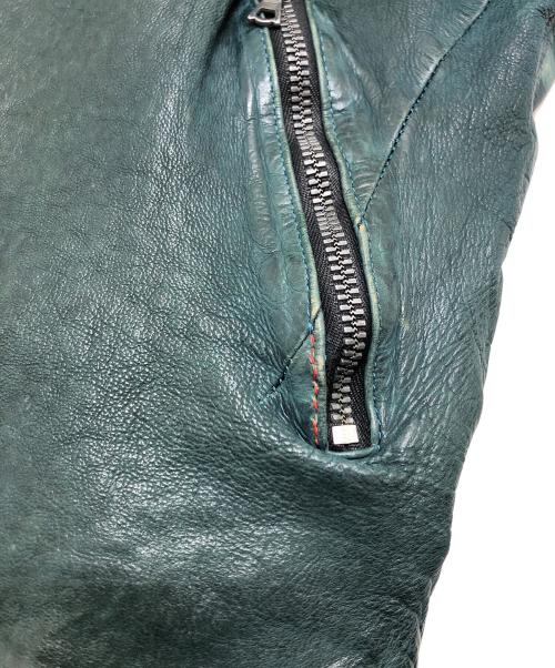 ISAMU KATAYAMA BACKLASH（イサムカタヤマ・バックラッシュ）ISAMU KATAYAMA BACKLASH (イサムカタヤマ・バックラッシュ) ダブルライダースジャケット グリーン サイズ:1の古着・服飾アイテム