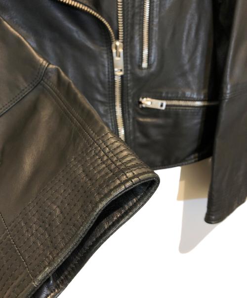 DIESEL（ディーゼル）DIESEL (ディーゼル) シープスキンダブルライダースジャケット ブラック サイズ:XSの古着・服飾アイテム