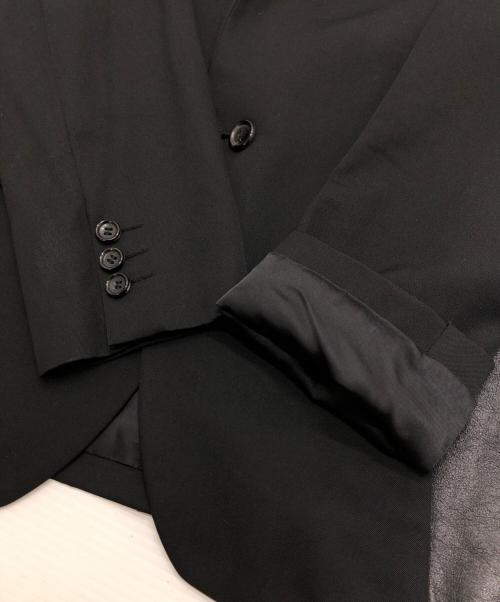 COMME des GARCONS NOIR（コムデギャルソン ノワール）COMME des GARCONS NOIR (コムデギャルソン ノワール) レザー切替テーラードジャケット ブラック サイズ:Sの古着・服飾アイテム